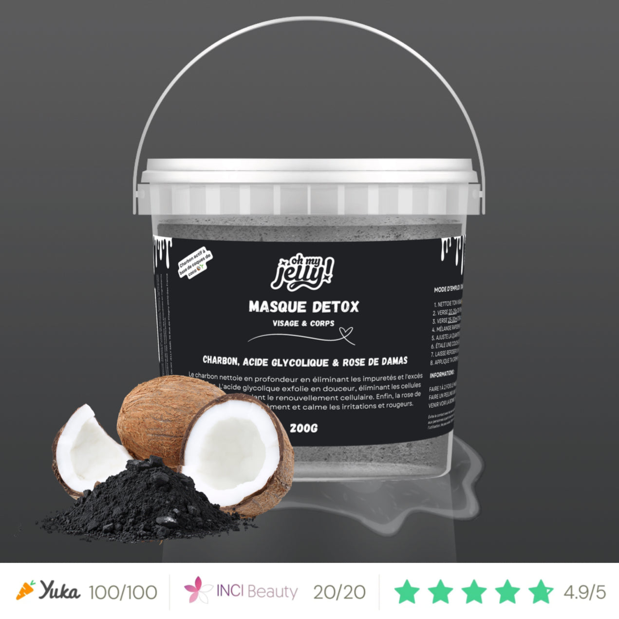 CHARBON DE COCO 🥥 - MASQUE JELLY DETOX